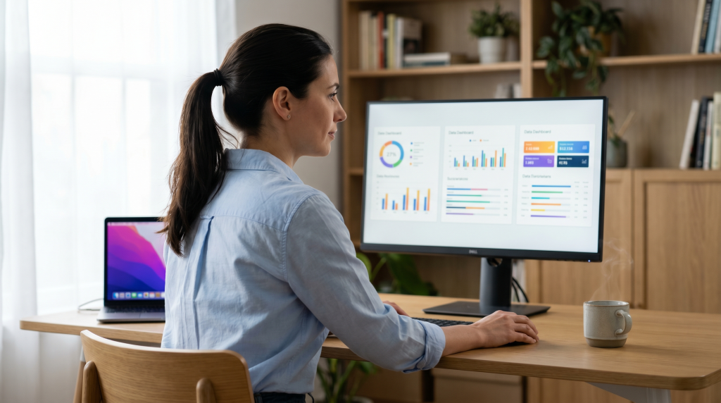 No-code automation tools on business computer screen